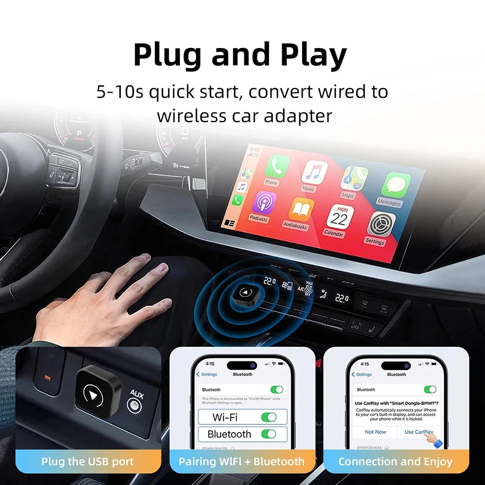 Wireless CarPlay Android Auto Dongle
