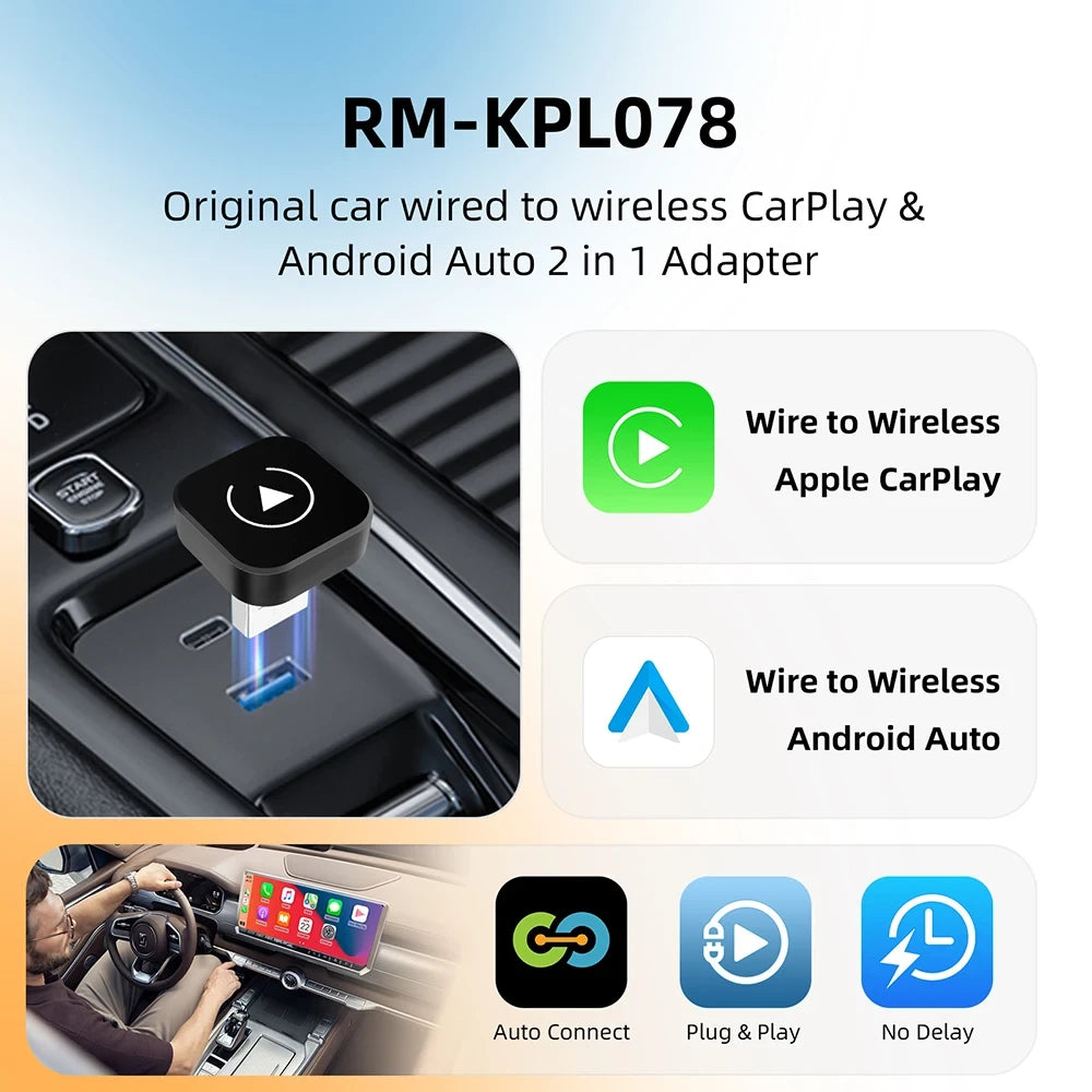 Wireless CarPlay Android Auto Dongle